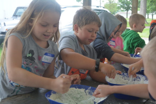 Twenty-four kids participated in the 4-H Science Camp at the Rotary Pavilion on Tuesday, June 6 and Wednesday, June 7. After lunch, the kids were able to make their own slime. Beth Scott | Beacon