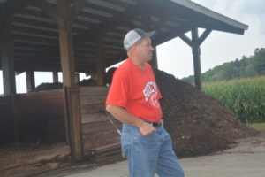 Brian Powell discusses the operation of the livestock mortality compost facility that he put into practice on his farm in 2007 with the help of Coshocton County Soil and Water Conservation District. 