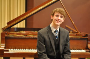 Grant Cullison won the senior division of the Edward E. Montgomery Jr. Piano Competition held Sunday evening, April 2 at the Triple Locks Theater in Roscoe Village.  Mark Fortune | Beacon