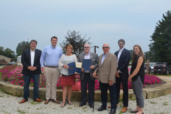 Cordell Brown and Buddy Bush were presented with various proclamations for the 50th anniversary of Camp Echoing Hills at the quarterly chamber luncheon on Thursday, July 27. Beth Scott | Beacon