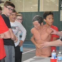 Seventh grade students learn life skills at youth health day